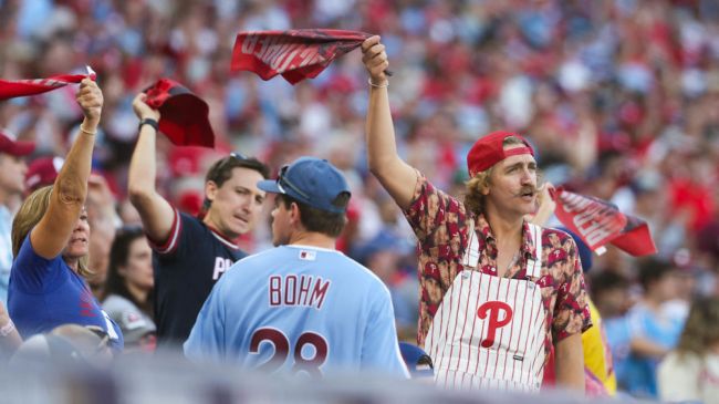 phillies fans cheering on the team