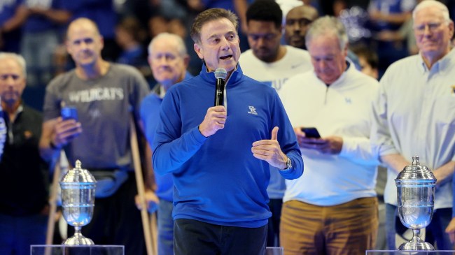 Coach Rick Pitino at a Kentucky basketball event.