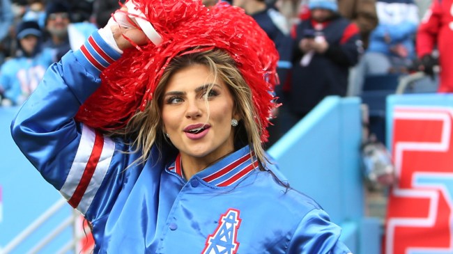 A Tennessee Titans cheerleader performs during a game.