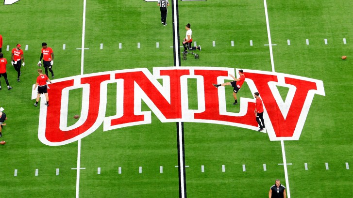 UNLV logo on football field