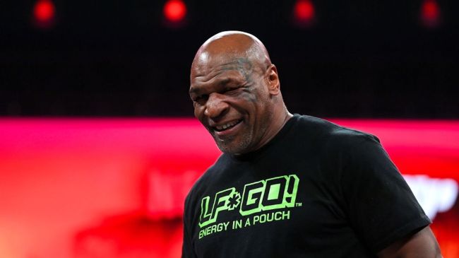 Mike Tyson during an open workout session