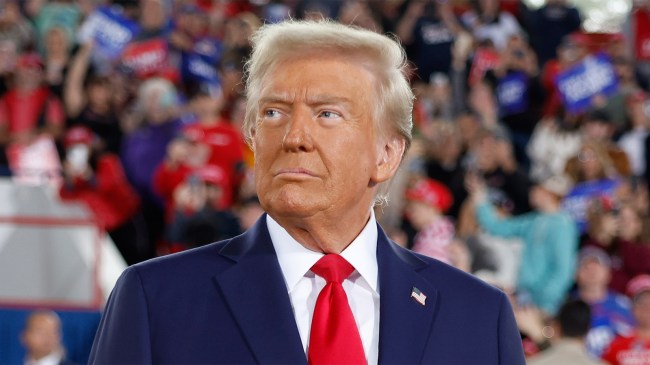President Donald Trump takes the stage during a campaign rally