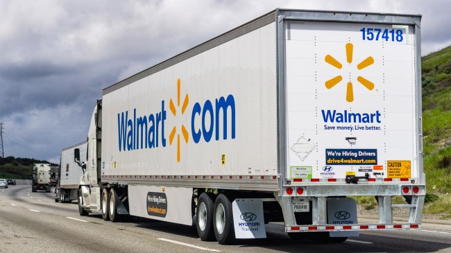 Walmart truck driving on the interstate