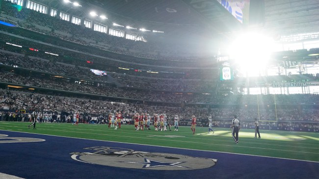 sun shining into AT&T Stadium during Cowboys game