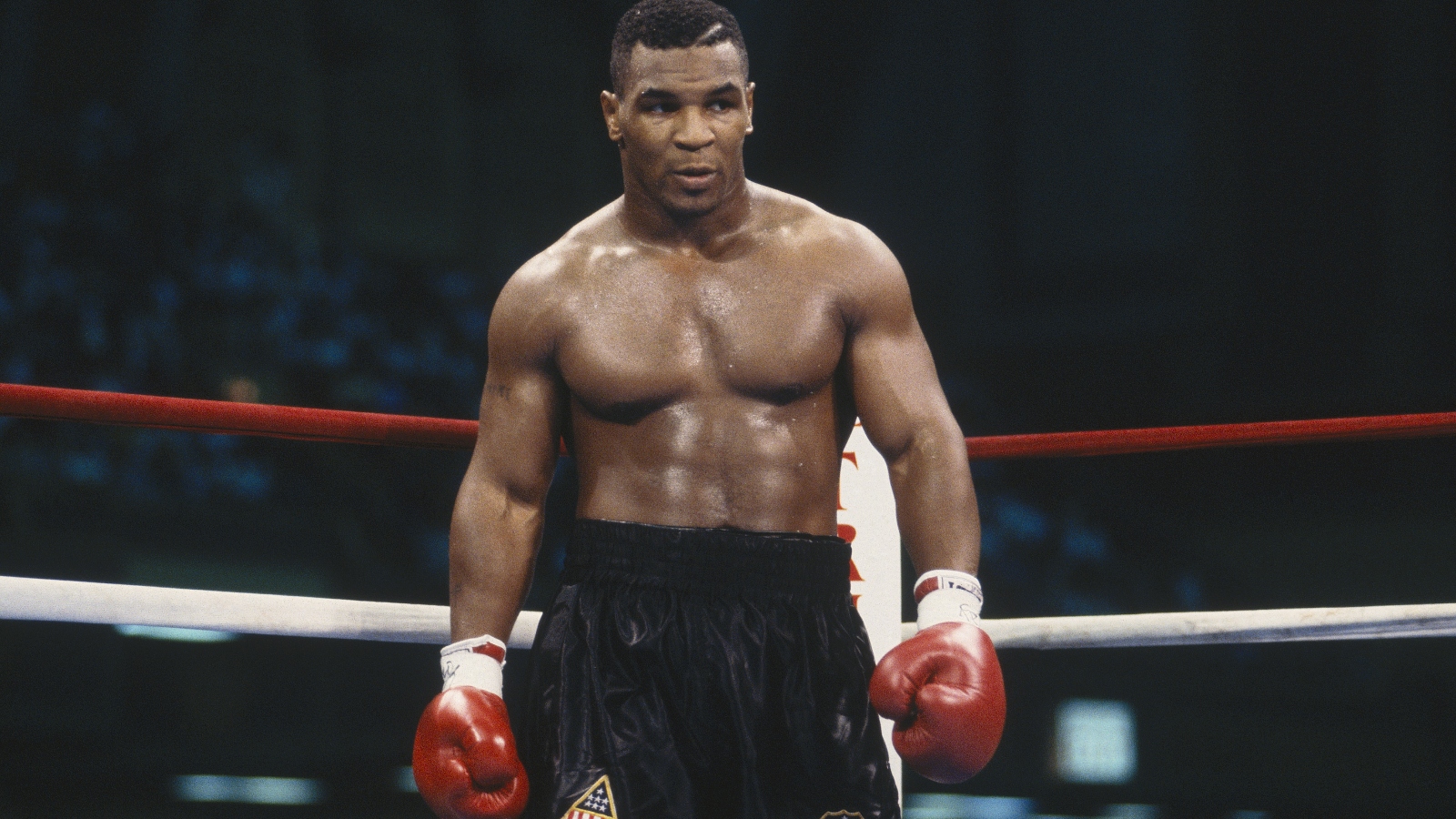 Boxer 'Iron' Mike Tyson in the ring in 1989 in Atlantic City