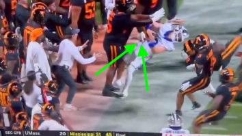 Tennessee Somehow Got Away With A Blatant Dirty Hit On Kentucky Quarterback Out Of Bounds