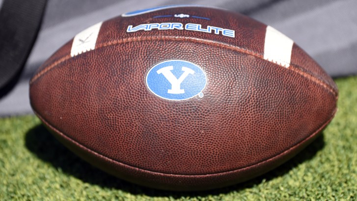 BYU logo on football