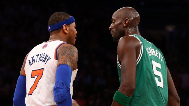 Carmelo Anthony and Kevin Garnett