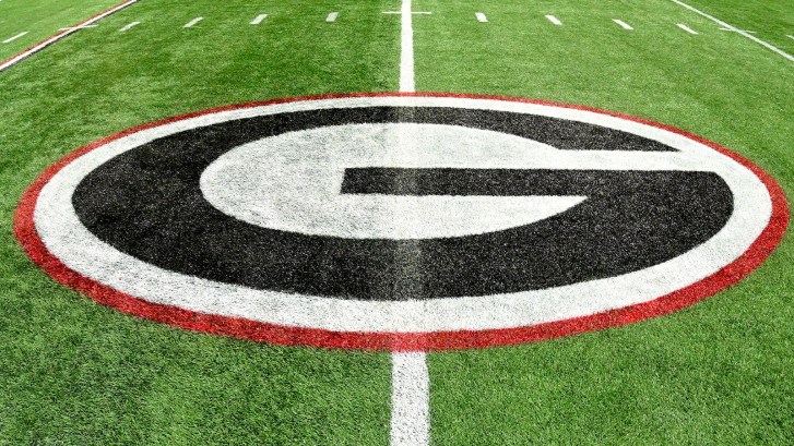 Georgia logo on football field