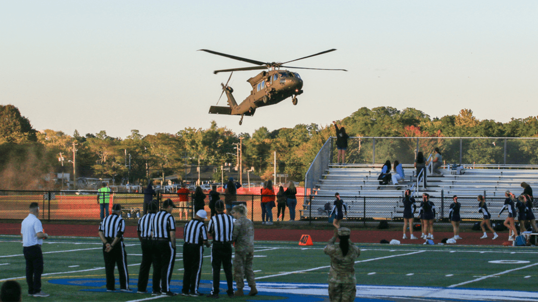 High School Football Helicopter Coin Toss Utah