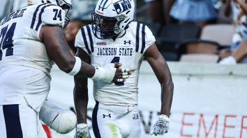 Heavy Punches Thrown As All-Out Brawl Breaks Out During College Football Rivalry Handshake Line