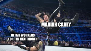 funniest Mariah Carey Christmas meme of the Undertaker wrestling