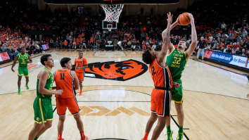 Pac-12 Leftovers Play College Basketball Games With Mismatching Logos Amid Identity Crisis