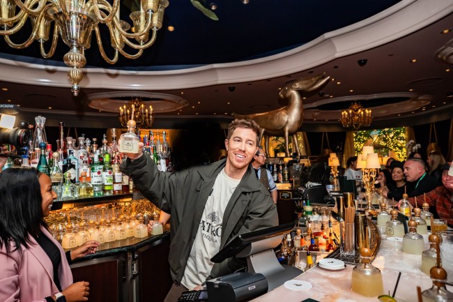 Shaun White serves PATRÓN Margaritas at the Wynn in Las Vegas during Formula 1 weekend