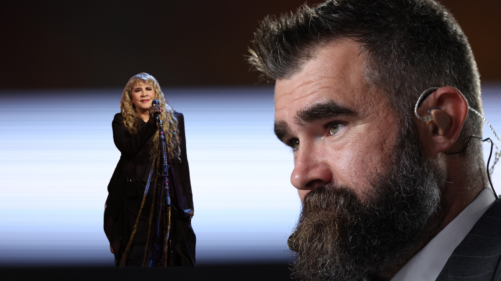 Jason Kelce staring lovingly at Stevie Nicks