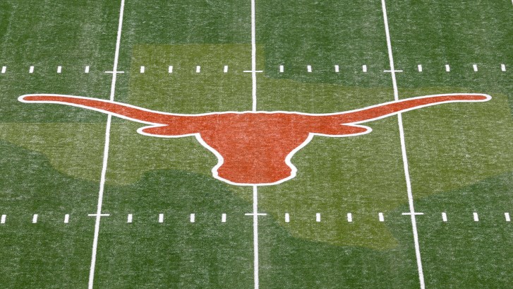 Texas Longhorns logo on football field