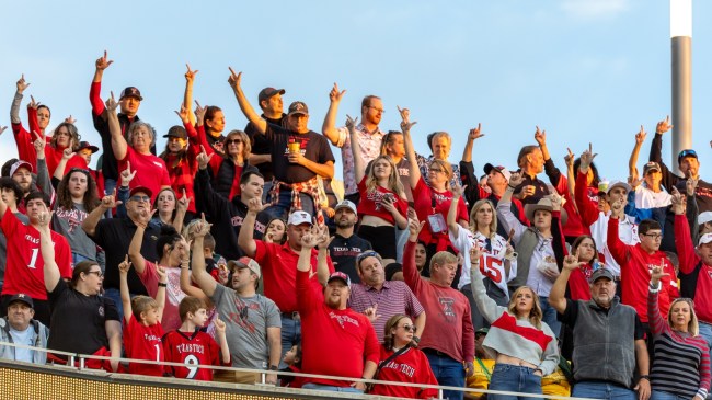 Texas Tech football fans at a game vs. Baylor.