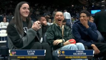 ‘He Don’t Rest’: Tyrese Haliburton Going Viral For Chatting Up Caitlin Clark While Sitting Courtside