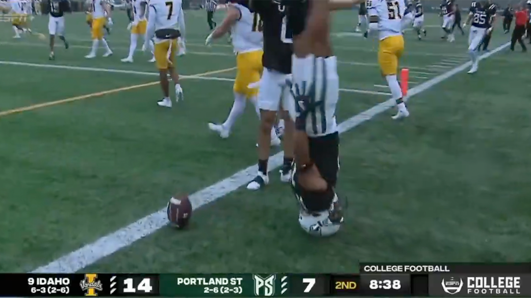 Viral Headstand Touchdown Celebration Penalty