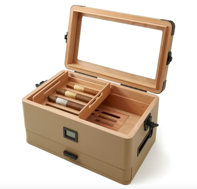 Case Elegance Military Glass Top Cigar Humidor available during Huckberry sale