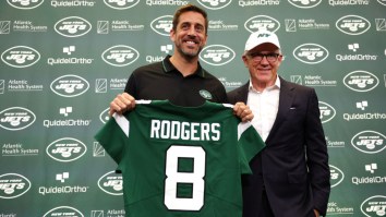 Aaron Rodgers Makes Fun Of The New York Jets’ Front Office Turmoil Surrounding Owner Woody Johnson