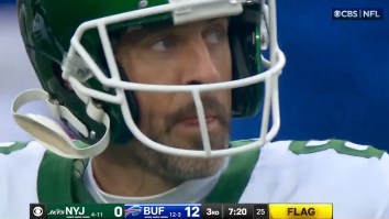 NFL Referee Laughs At Aaron Rodgers For Late Hit Penalty After New York Jets QB Crashed Out Hard