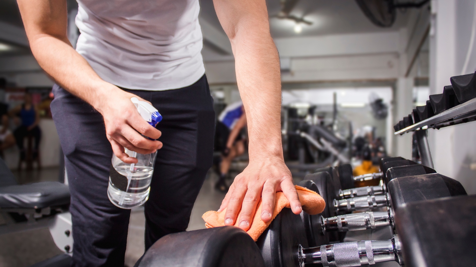 cleaning gym equipment