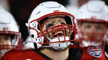 College Football Referee Gets Cut Under Eye During All-Out Melee Between North Carolina Rivals