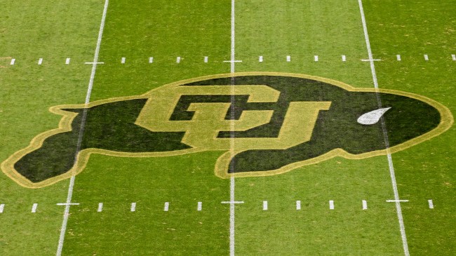 Colorado Buffaloes logo on football field