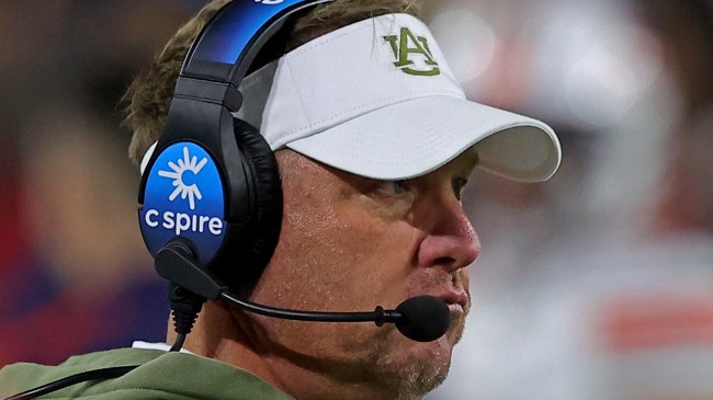 Auburn football coach Hugh Freeze on the sidelines.