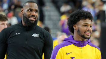 LeBron James Punks His Son Bronny While On The Bench During Game