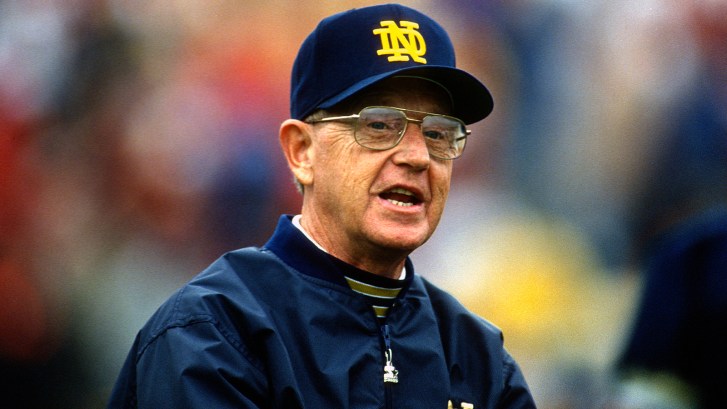 Notre Dame coach Lou Holtz