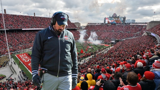 Ohio State football coach Ryan Day pictured above Ohio Stadium.