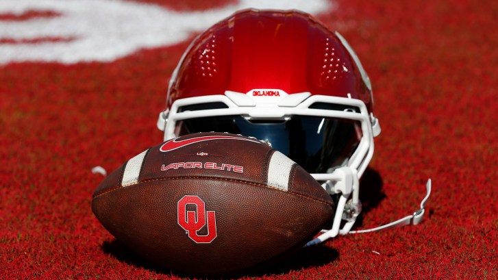 Oklahoma Sooners logo on football