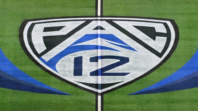 Pac-12 logo on football field