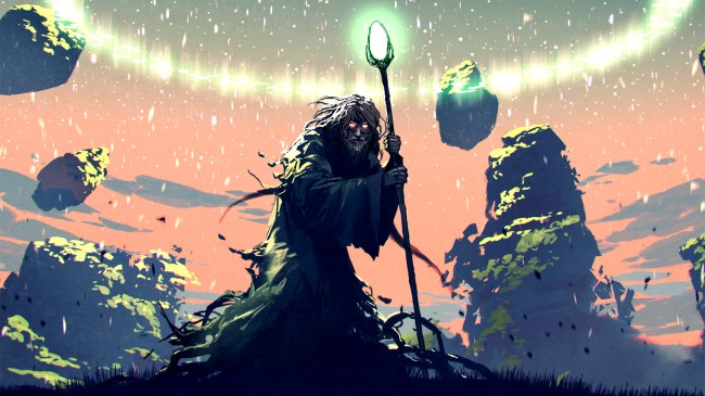 warlock green light magic haunted house