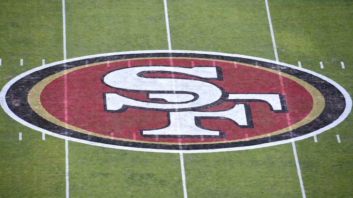 49ers logo on field