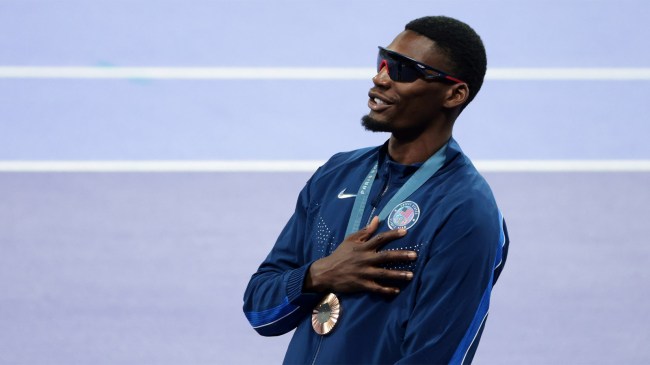 Bronze medalist Fred Kerley of Team United States at Paris Olympics