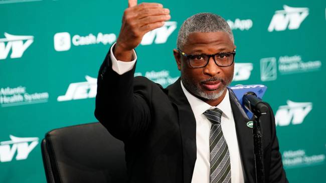 New York Jets Head Coach Aaron Glenn, is shown as he speaks during a press conference, at the Atlantic Health Jets Training Center, Monday, January 27, 2025, in Florham Park. Glenn spoke about not just getting the Jets to a winning record but to sustain them as a championship caliber team.