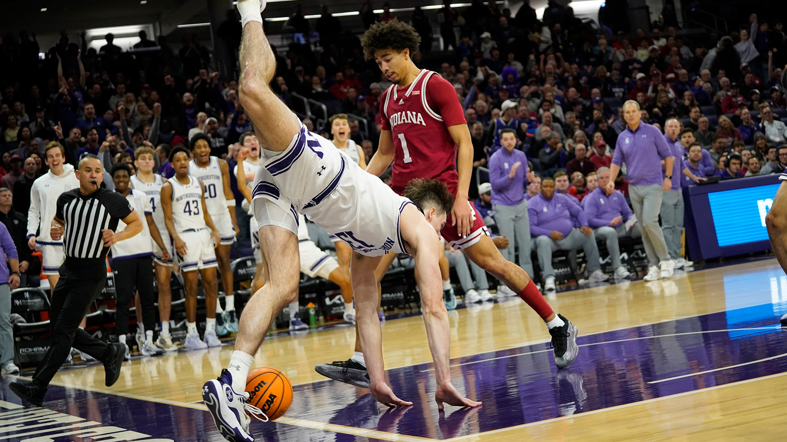 Northwestern Basketball Star Breaks His Face On Pointless Dunk