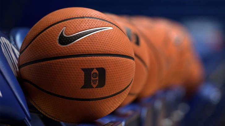 Basketballs at Duke game