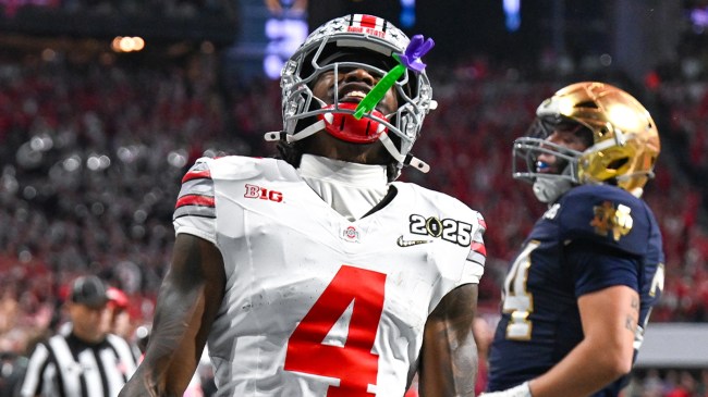 Ohio State WR Jeremiah Smith after touchdown against Notre Dame