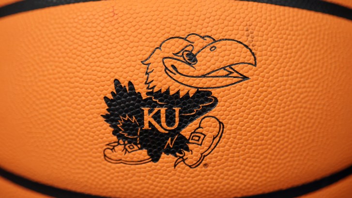 Kansas logo on basketball