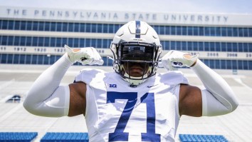 Penn State’s 6-Foot-6, 315-Pound Offensive Line Recruit Is A Trick Play Weapon With A Cannon Arm