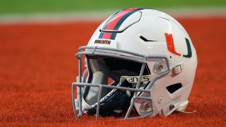 Miami Hurricanes football helmet