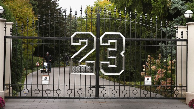 23 on gate to mansion belonging to Michael Jordan