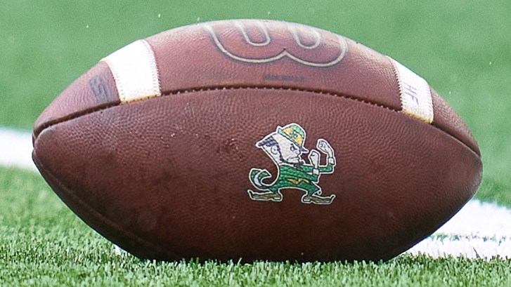 Notre Dame logo on football