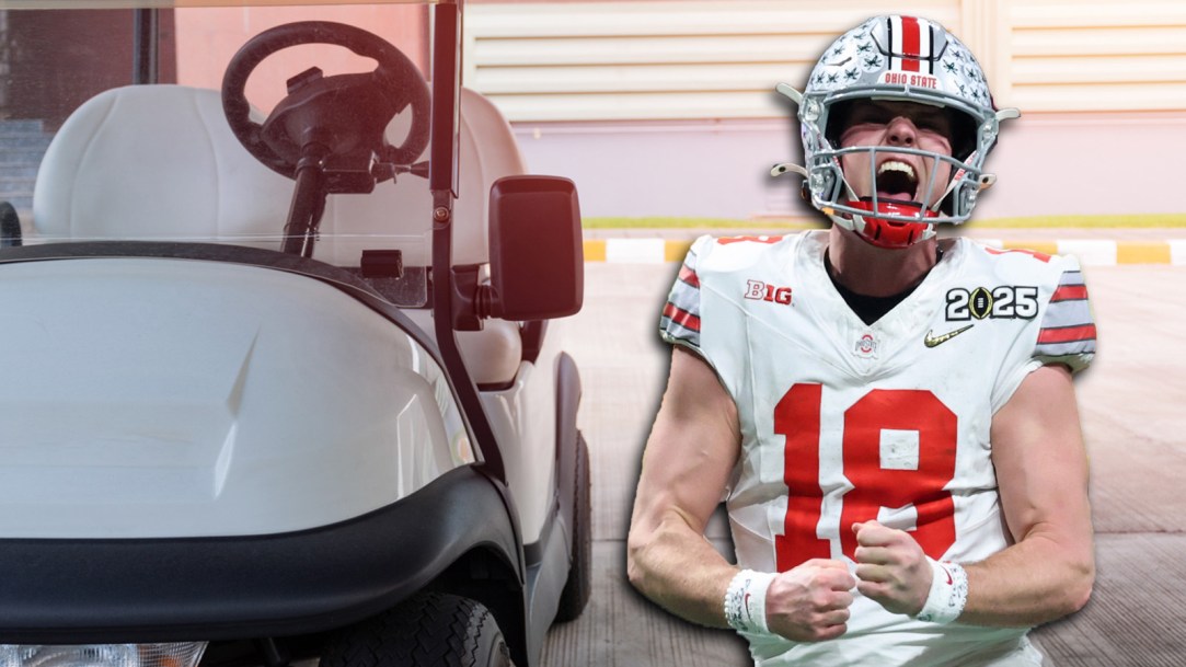 Ohio State Golf Cart Football Crash Wreck Will Howard Ryan Day