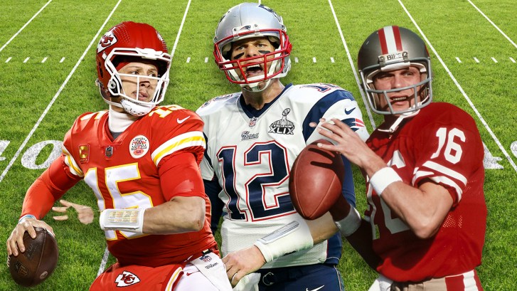 Patrick Mahomes, Tom Brady and Joe Montana