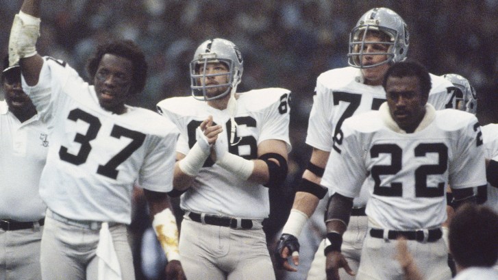 Raiders celebrate during Super Bowl XV